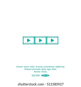film strip with play - vector icon 