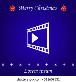 film strip with play - vector icon with shadow