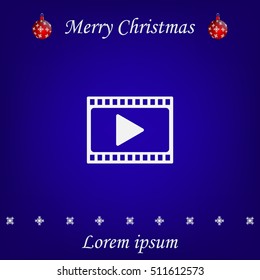 film strip with play - vector icon with shadow