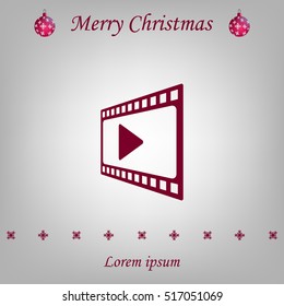 film strip with play - vector icon with shadow