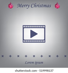 film strip with play - vector icon with shadow