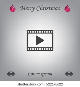 film strip with play - vector icon with shadow