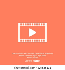 film strip with play - vector icon 