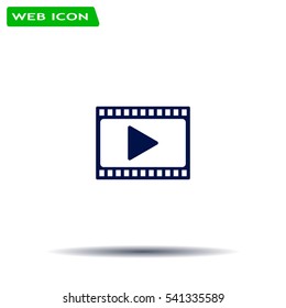 film strip with play - vector icon with shadow