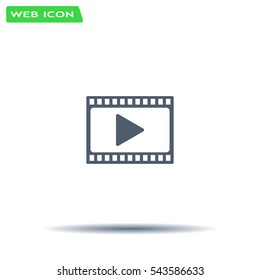 film strip with play - vector icon with shadow