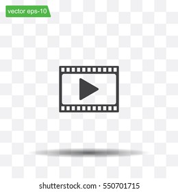 film strip with play - vector icon with shadow