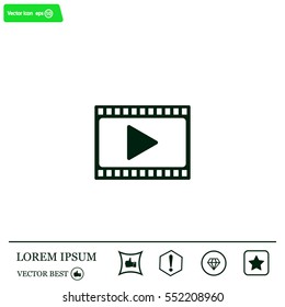 film strip with play - vector icon with shadow