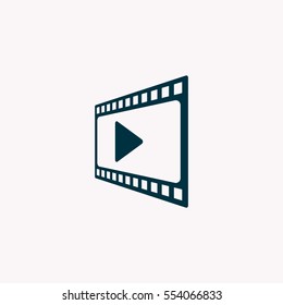 film strip with play - vector icon with shadow