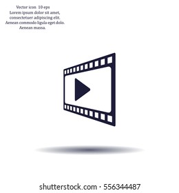film strip with play - vector icon with shadow