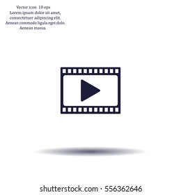 film strip with play - vector icon with shadow
