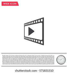 film strip with play - vector icon with shadow