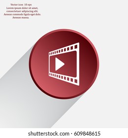 film strip with play - vector icon with shadow