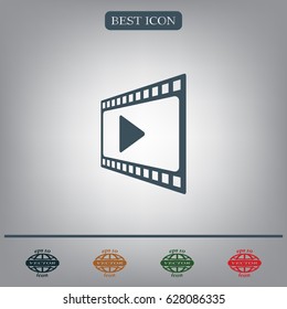 film strip with play - vector icon with shadow