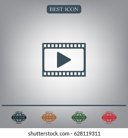 film strip with play - vector icon with shadow