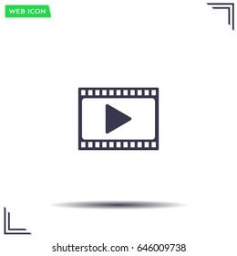 film strip with play - vector icon with shadow