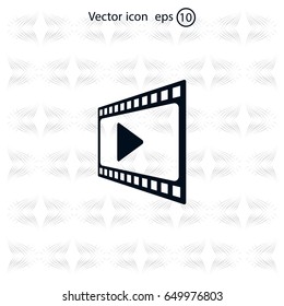 film strip with play - vector icon with shadow