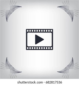 film strip with play - vector icon with shadow