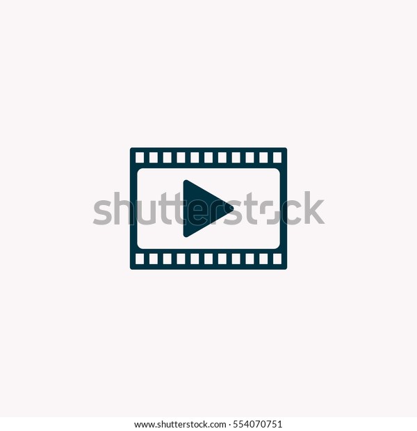 film strip with\
play - vector icon with\
shadow