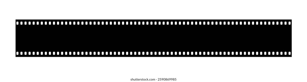 Film strip reel icon. Cinema or movie roll with frames. Blank negative film. Retro black and white film tape of 35mm. Video tape, photo film strip frame on isolated white background. Vector