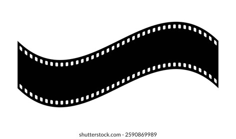 Film strip reel icon. Cinema or movie roll with frames. Blank negative film. Retro black and white film tape of 35mm. Video tape, photo film strip frame on isolated white background. Vector