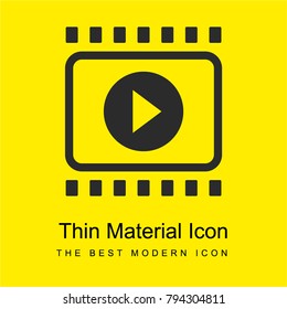 Film strip with right arrow interface symbol bright yellow material minimal icon or logo design