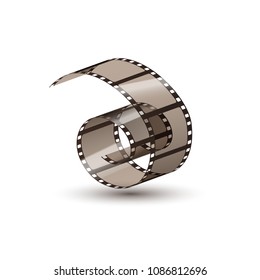 Film strip roll. Cinema tape design. Filmstrip movie entertainment. Cinematography frame.