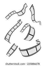 film strip roll design elements set