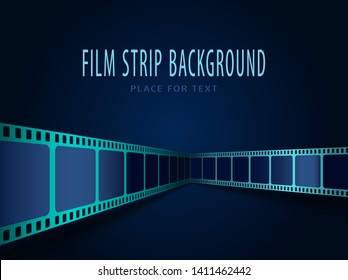 Film strip roll frame cinema background with place for text. Vector cinema festival poster, banner or flyer. Art design reel cinema filmstrip template.Movie time and entertainment concept. EPS 10