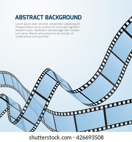 Film strip roll vector cinema background. Cinematography strip film background and wave stripe film illustration