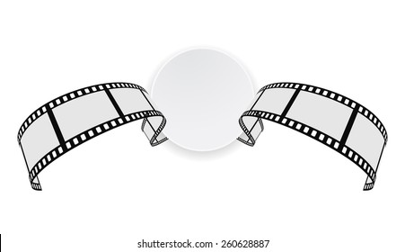 film strip round banner design