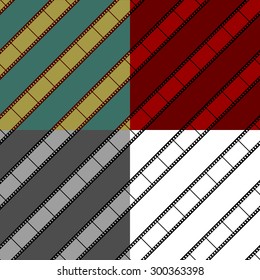 Film strip seamless background set
