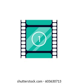 Film strip semi flat bright icon, vector illustration. 