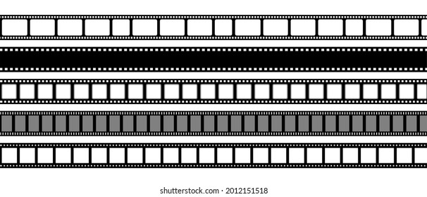 Film strip set retro. Blank stripes cinema. Art design real cinema filmstrip template. Vector templates