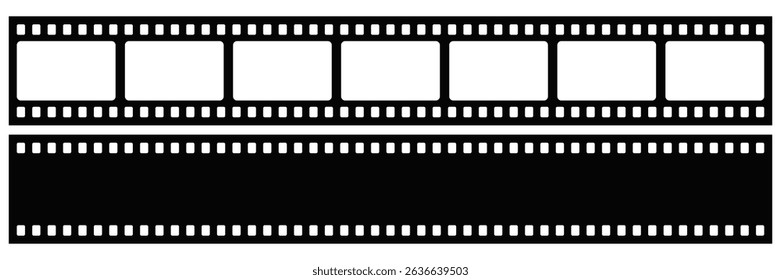 Film strip set. Retro film strip. Vector illustration.