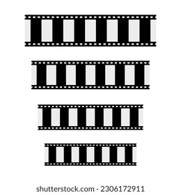 Film strip set vector image. Film Strip icon. Film tape vintage icon isolate