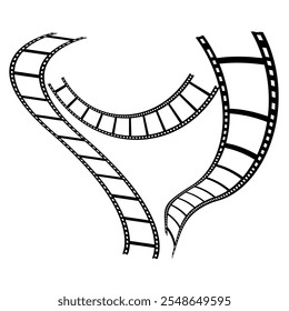 Filme tira definir imagem vetorial. conjunto de ícones de filme. fundo de filmes com rolo de filme. Faixa de 35 mm