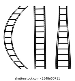 Film strip set vector image. film strip illustration. 3d film roll