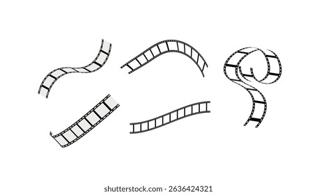 Film strip set vector image. 3d film roll. Film Strip icon