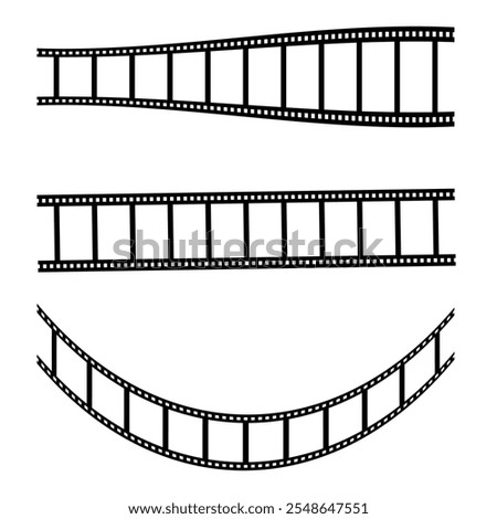Film strip set vector image. movie film strip. Film tape vintage icon isolate