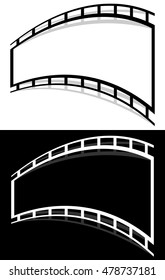 Film strip shape elements with distortion for photography / generic image concepts