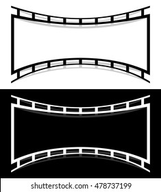 Film strip shape elements with distortion for photography / generic image concepts