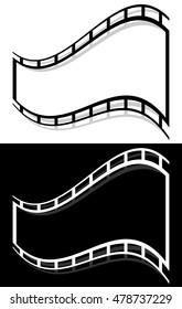 Film strip shape elements with distortion for photography / generic image concepts