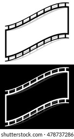 Film strip shape elements with distortion for photography / generic image concepts