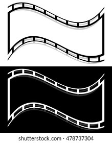 Film strip shape elements with distortion for photography / generic image concepts