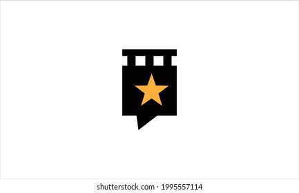Film strip with Star icon  Logo design illustration vector template symbol