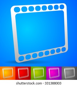 Film strip symbol on colorful backgrounds. vector.