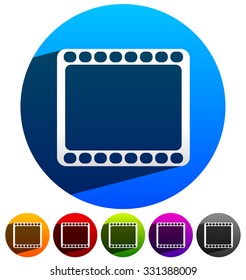 Film strip symbol on colorful backgrounds. vector.