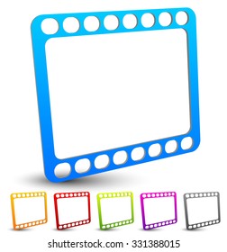 Film strip symbol on colorful backgrounds. vector.