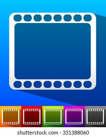 Film strip symbol on colorful backgrounds. vector.