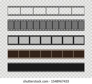 Film strip templates. Creative vector illustration of old retro film strip frame set.  Abstract concept graphic element. Vector illustration.